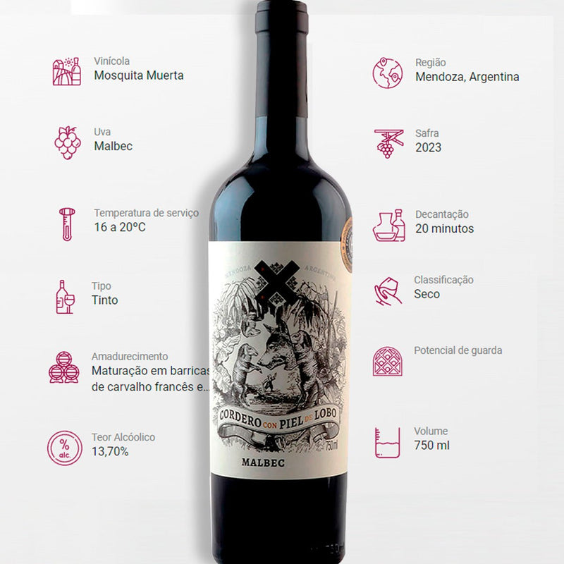 Kit 4 Cordero Malbec e Pérez Cruz Gran Reserva Cabernet Sauv